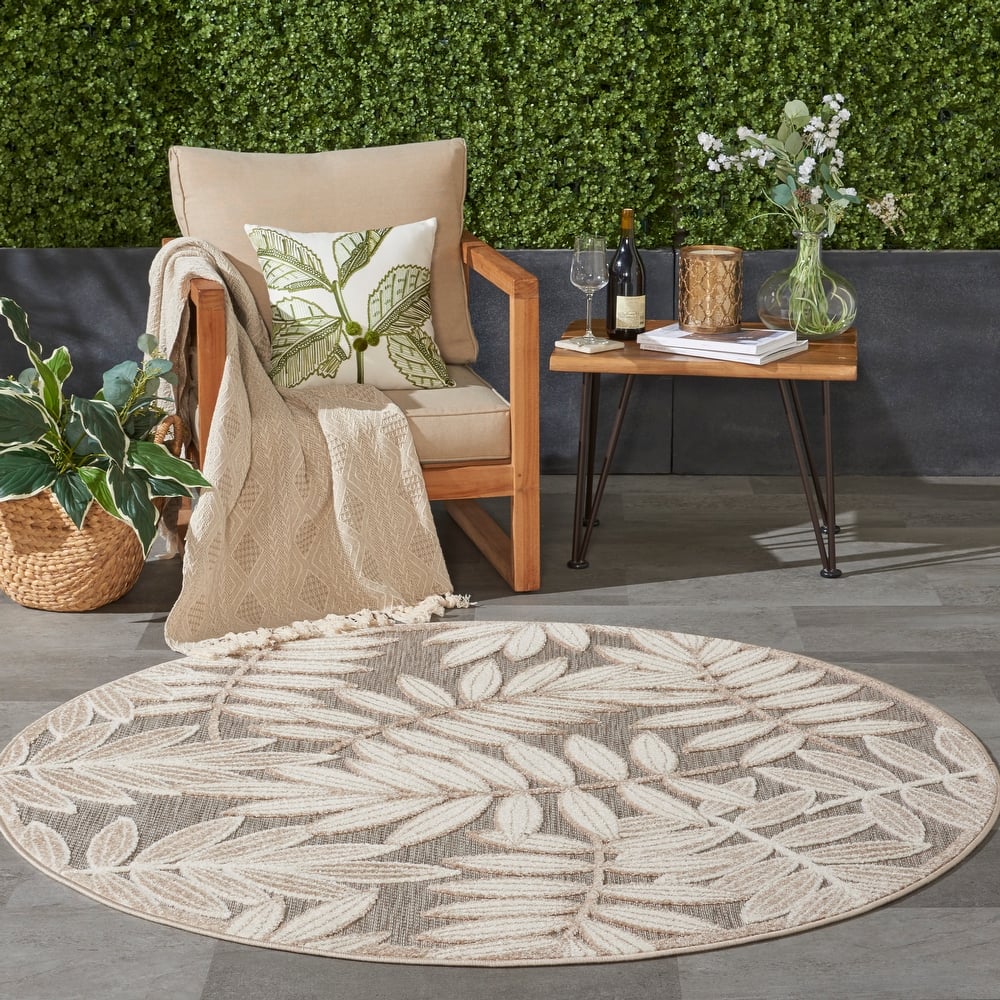 Nourison Aloha Leaf Print Vibrant Indoor/Outdoor Area Rug