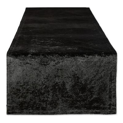 Solid Rectangular Velvet Table Runner - 72" - Black