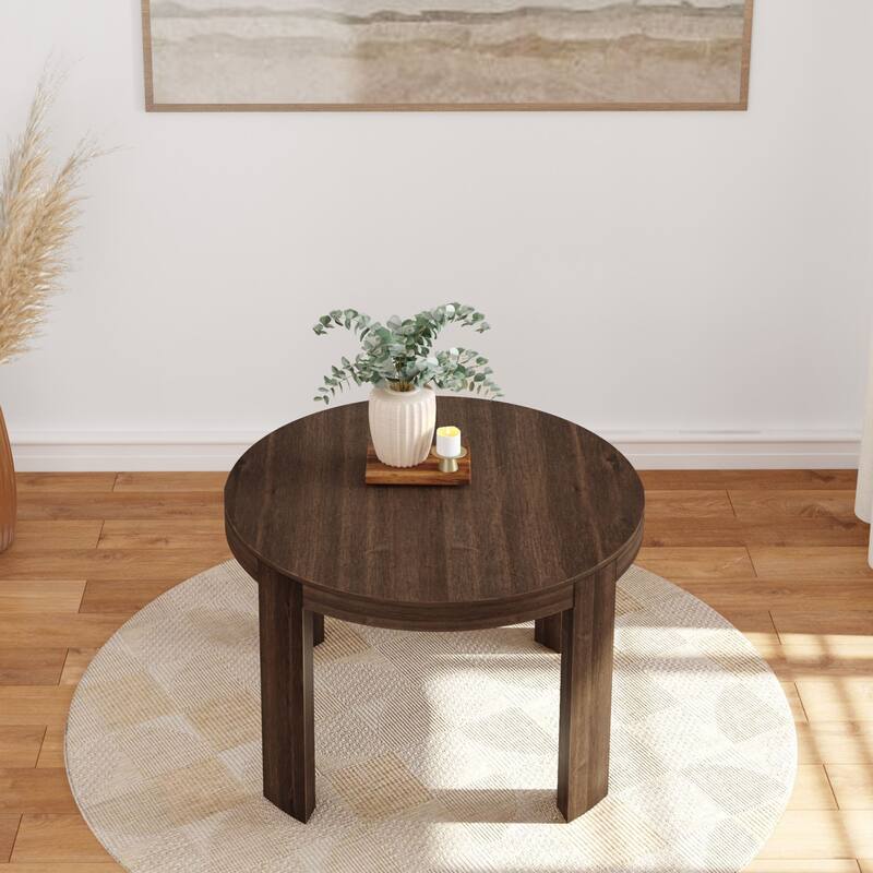Plank and Beam Contour Solid Wood Round Dining Table - 47"