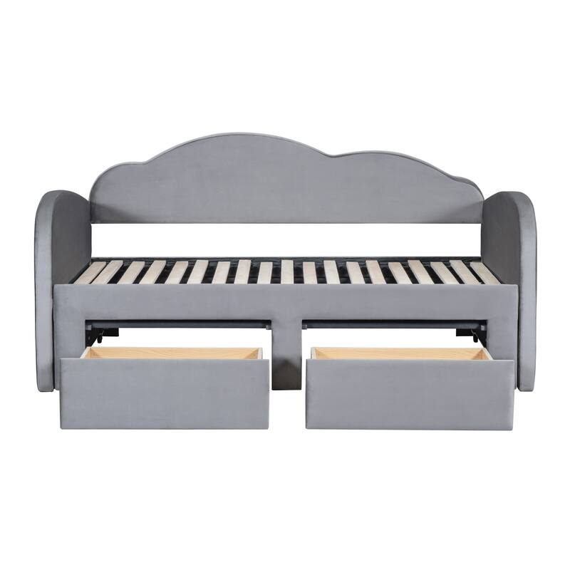 Upholstered daybed with Cloud-Shaped Backrest