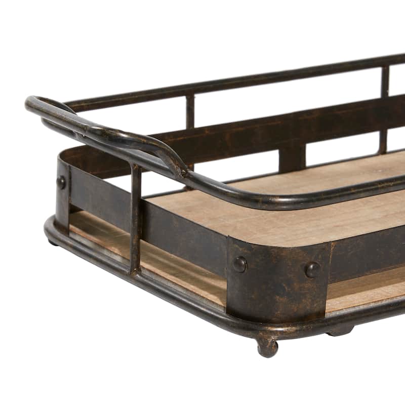 Brown Iron Industrial Tray (Set of 2) - S/2 22", 20"H