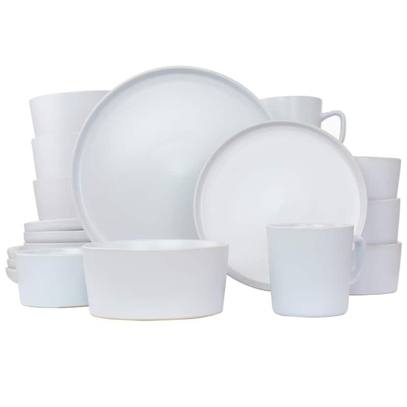 Dinnerware Set 20 Piece in Cotton - White - 20 Piece