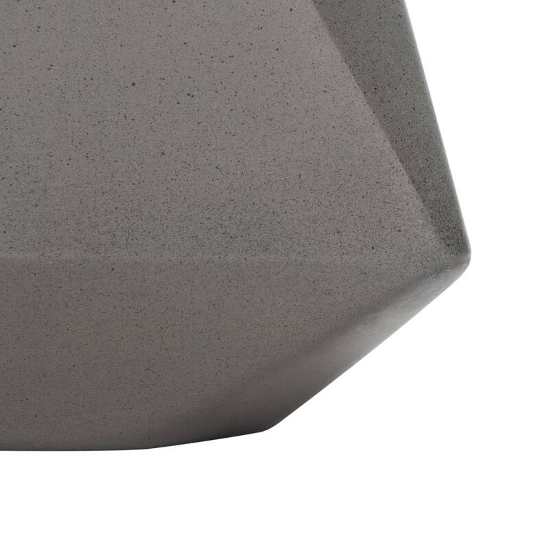 SAFAVIEH Outdoor Swaantje Concrete Accent Stool - 14.96" W x 14.96" L x 18.11" H - 15Wx15Dx18H