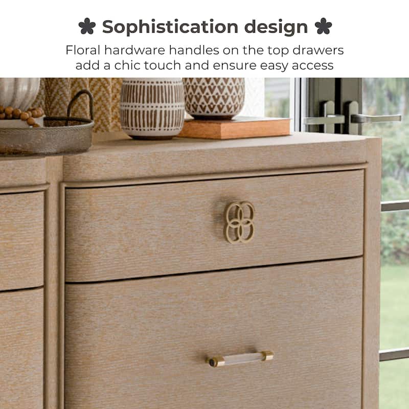 Furniture of America Kian Modern 5-Piece Natural Oak Solid Wood Panel Bedroom Set