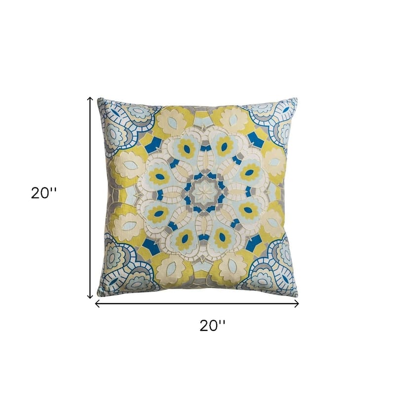 20" Mustard Cotton Throw Pillow