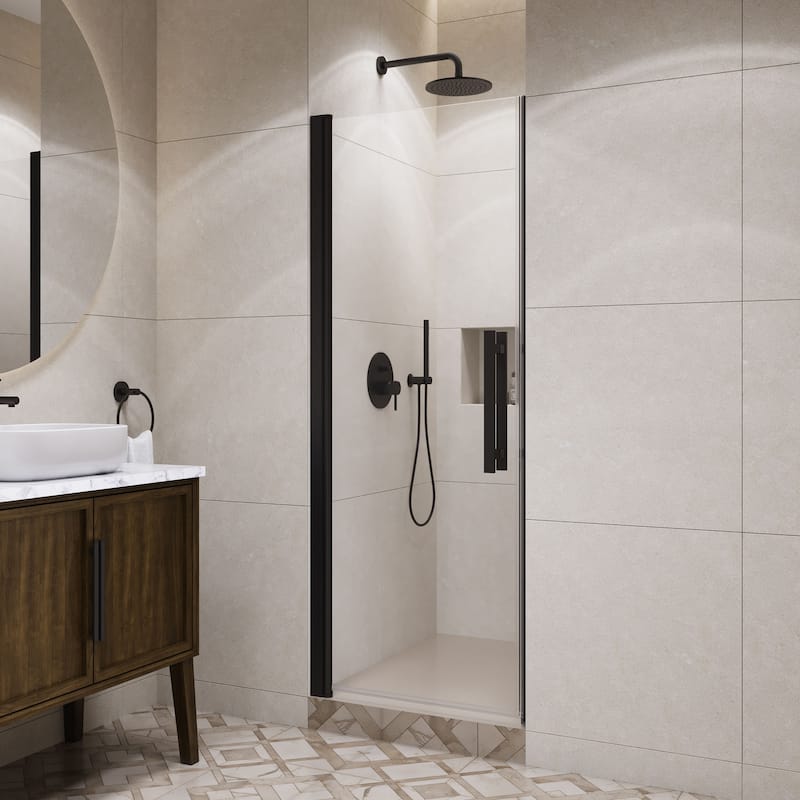 Pasadena Alcove Frameless Pivot Shower Door, 2025 - 29" - Black