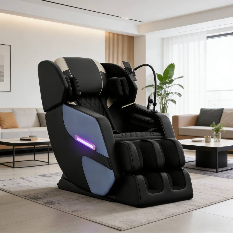 GDFStudio - Enid Massage Chair Recliner with Zero Gravity & Full Body Air Pressure - Blue