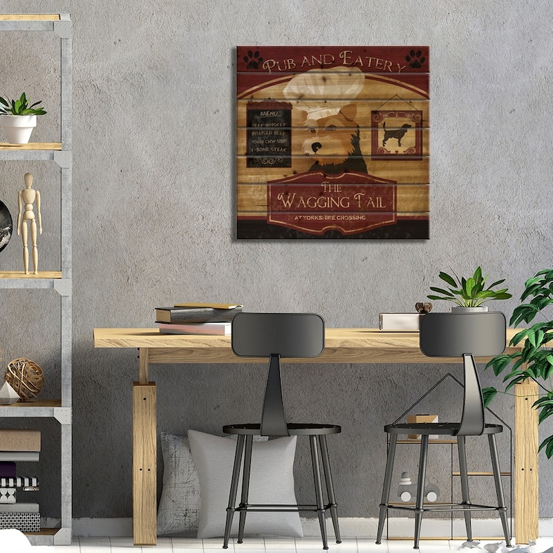 Wagging Tail Print On Wood by Conrad Knutsen - Multi-Color