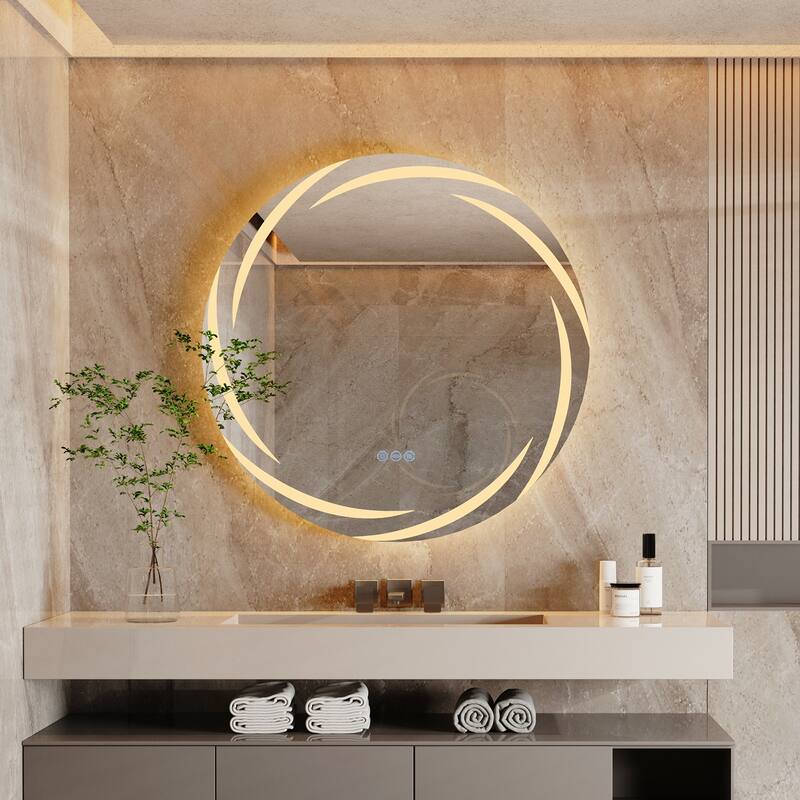 Waterproof Anti Fog LED Bathroom Mirror With Touch Button