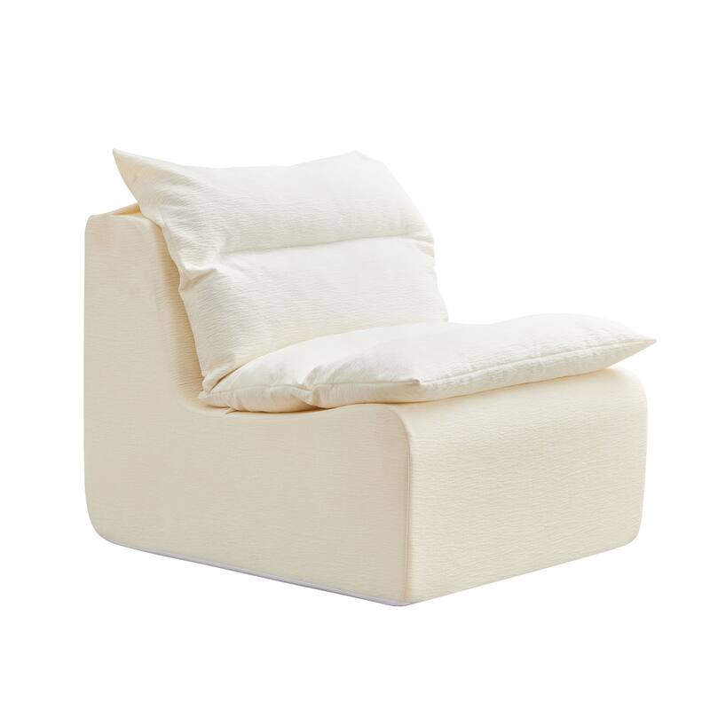 Accent Armless Chair Lazy Floor Seating, Leisure Accent Single Couch with Backrest Single Sofa Lounger for Living Room,