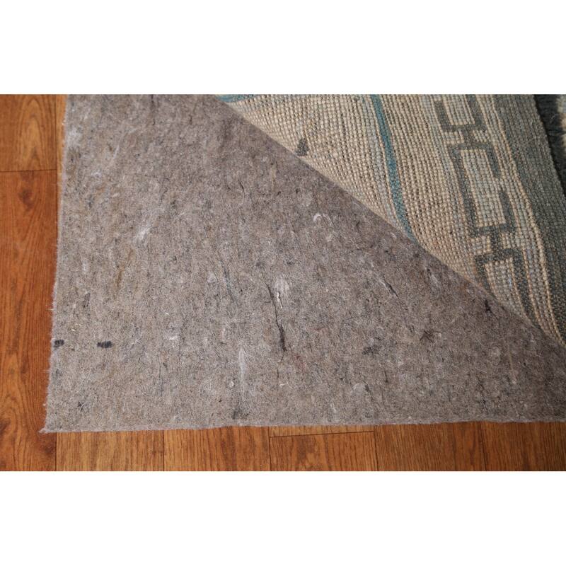 Hand Knotted Oriental 100% Wool Carpet Traditional Floral Greys & Charcoal Art Deco Area Rug - 14' 0'' X 9' 10''