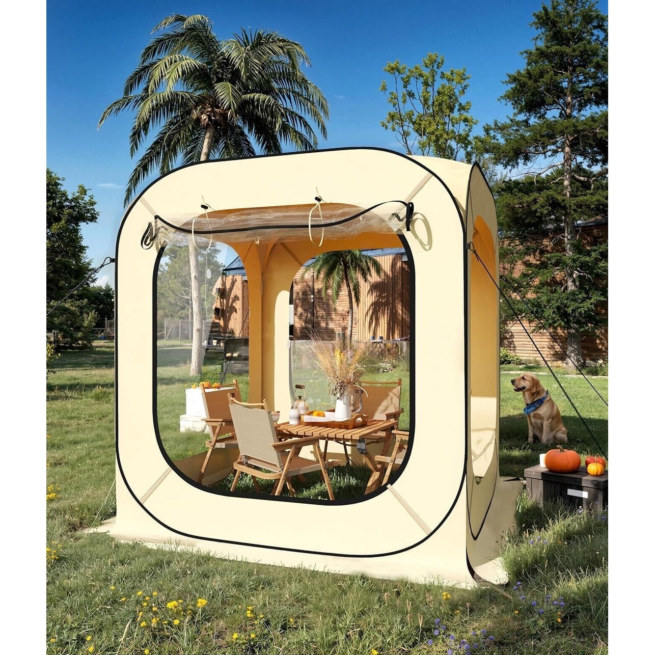 Outdoor 6x6 FT Instant Pop Up Canopy Tent for Patio, Backyard