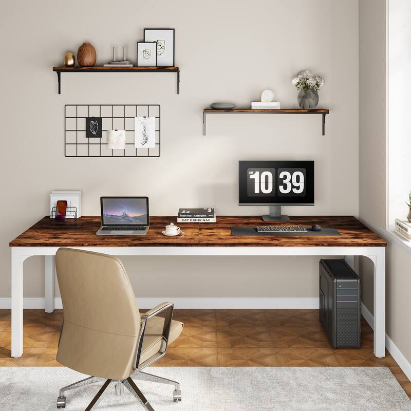 78.7 inches Extra Long Computer Desk 2 Person, Wide Double Office Writing Workstation