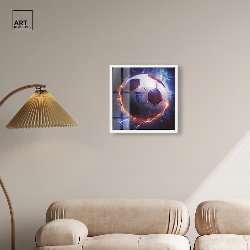 Electrify Soccer Ball Shadowbox by Art Remedy