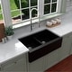 preview thumbnail 6 of 61, Karran Farmhouse Apron Front Quartz Double Bowl Kitchen Sink Kit