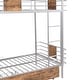 preview thumbnail 7 of 9, Bunk Bed Twin XL Over Twin XL Metal Bed Frame with 2 Pull-Out Drawer, 3 Step Ladder, Full Length Guardrail, MDF Board, Silver