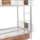 preview thumbnail 5 of 18, Twin XL over Twin XL Metal Modern Bunk Bed with MDF Board Guardrail and 2 Storage Drawers,Large Storage Space, Silver