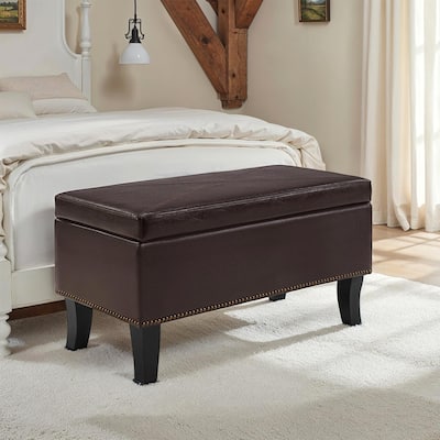 Storage Ottoman - Upholstered Accent Furniture with Spacious Storage, Comfortable Seat, and Modern Home Style