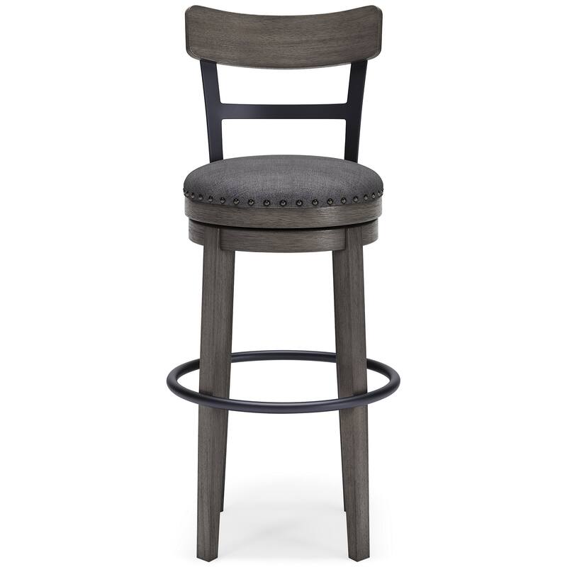 Signature Design by Ashley Caitbrook Gray Upholstered Swivel Barstool, Single