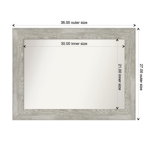 dimension image slide 52 of 113, Dove Greywash Framed Non-Beveled Custom Wall Mirror, Bathroom Vanity Mirror