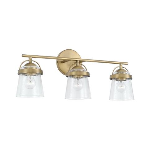 Madison 3-light Bath/ Vanity Fixture w/ Clear Seeded Glass