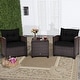 preview thumbnail 8 of 81, Costway 3PCS Patio Rattan Furniture Set Cushioned Conversation Set - See Details Black