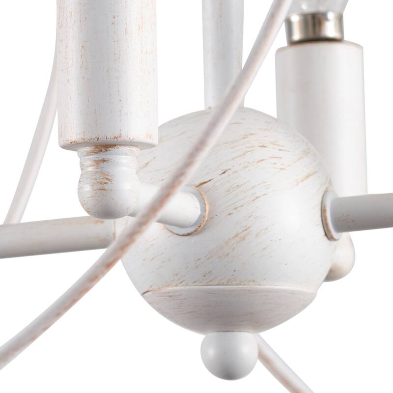 Romantic Bohemian 4-Light White Openwork Pendant Light Fixtures for Kichen Island