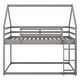 preview thumbnail 26 of 26, Distinctive Twin over Twin Low House Bunk Kids Bed with Roof,Ladder,Guardrail and House-shaped Frame