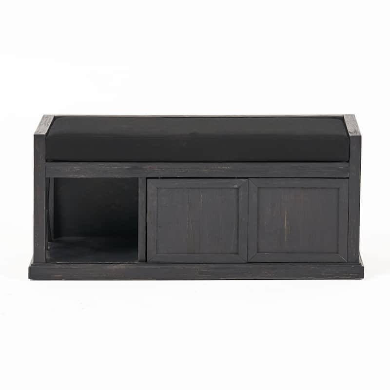 Modern Shoe Storage Bench with Upholstered Cushion for Living Room and Entryway