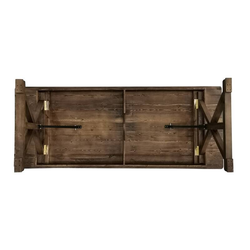 9' x 40" Rectangular Antique Rustic Solid Pine Folding Dining Table