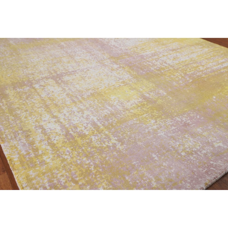 All-Over Abstract Modern Area Rug Hand-Knotted Wool Carpet - 4'10"x 7'9"