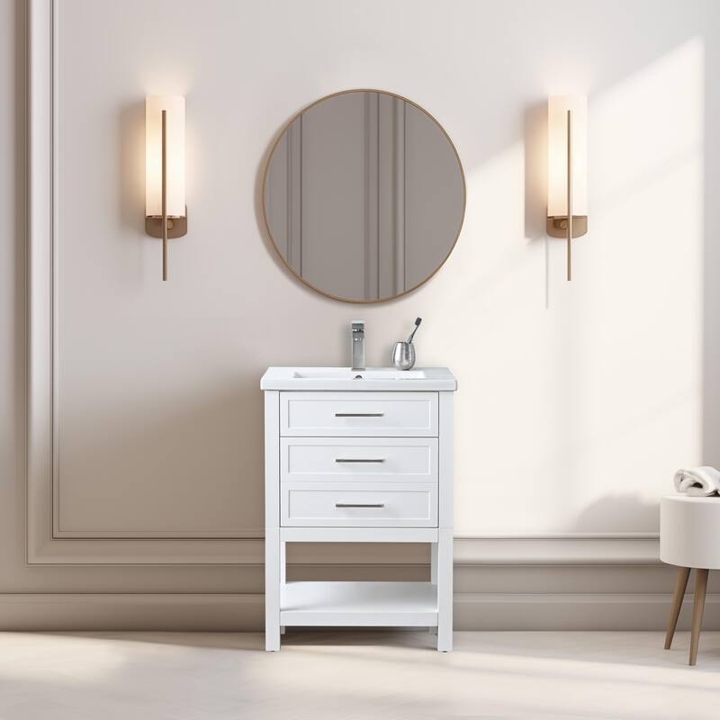 Sudio Design Arlo 24" Single Bathroom Vanity - 24" Single Sink - White