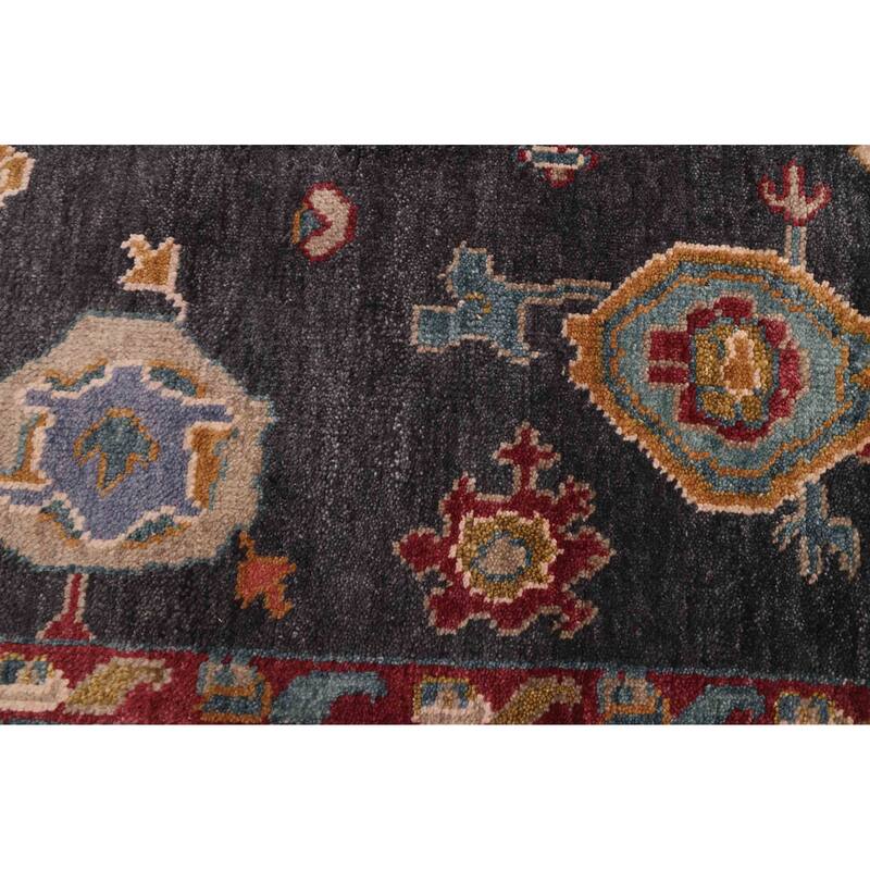 ECARPETGALLERY Hand-knotted Modern Oushak Dark Navy Wool Rug - 9'3 x 12'2