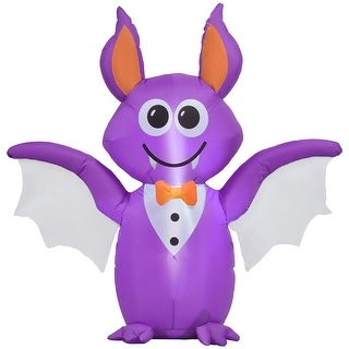 6ft Inflatable Waterproof Halloween Decoration Bat, Blow Up Outdoor LED Yard Display