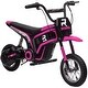 preview thumbnail 1 of 32, Teen Electric Motorcycle with Manual Throttle, Music, Pneumatic Rubber Wheels, and Variable Speed Pink