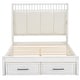 preview thumbnail 9 of 10, Full Size Solid Wood Platform Bed with Upholstered Headboard, Kids Bed Frame with 2-Storage Drawers for Bedroom, White