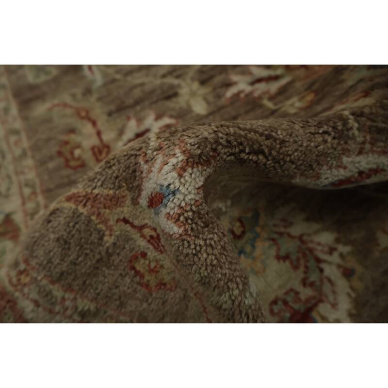 Hand Knotted Oriental 100% Wool Carpet Traditional All-Over Brown Peshawar Area Rug - 3' 2'' X 2' 0''