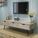 preview thumbnail 1 of 2, Modern Living TV Stand with 3 Drawers,Gray storage Cabinet