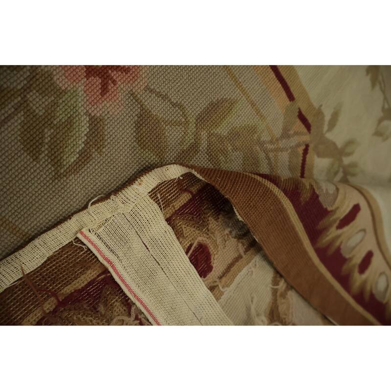 Hand Woven Oriental 100% Wool Carpet Traditional Floral Yellow & Gold Tapestries Area Rug - 12' 3'' X 8' 11''