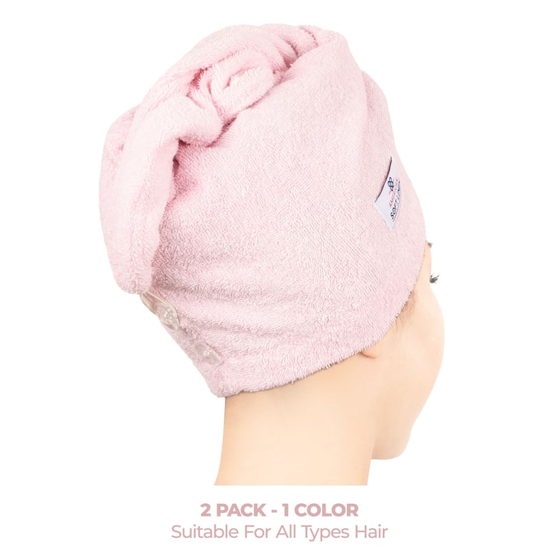 American Soft Linen 100% Cotton Hair Drying Towels for Women, Cotton Hair Turban Turkish Towel Wrap, Head Towel Cap for Hairs