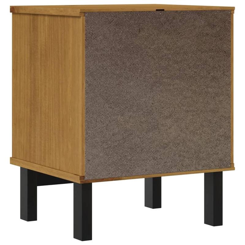 vidaXL Bedside Cabinet FLAM 15.7"x13.8"x19.7" Solid Wood Pine