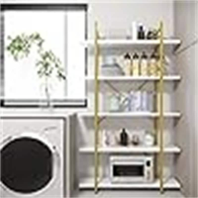 5 Tiers Bookshelf Organizer Industrial Shelf - 10.8"D x 31.5"W x 62"H