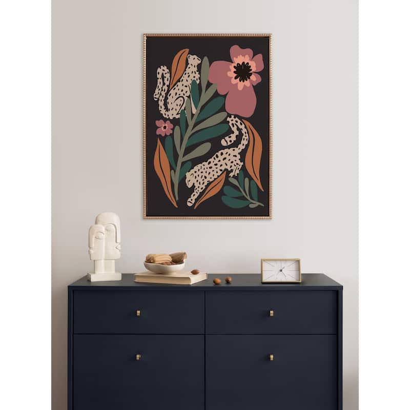 Kate and Laurel Sylvie Beaded Wild Garden Framed Canvas by Oris Eddu