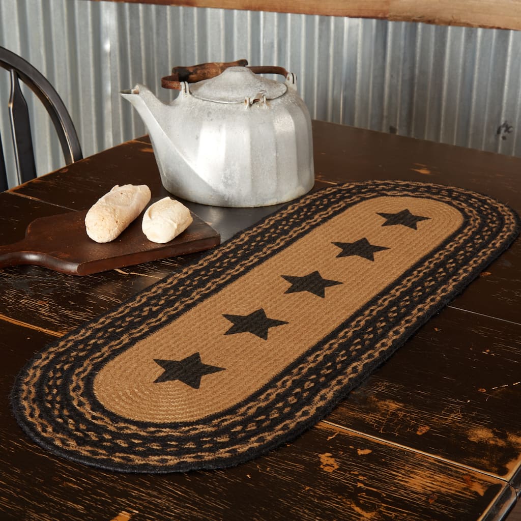 Farmhouse Jute Stencil Stars Runner