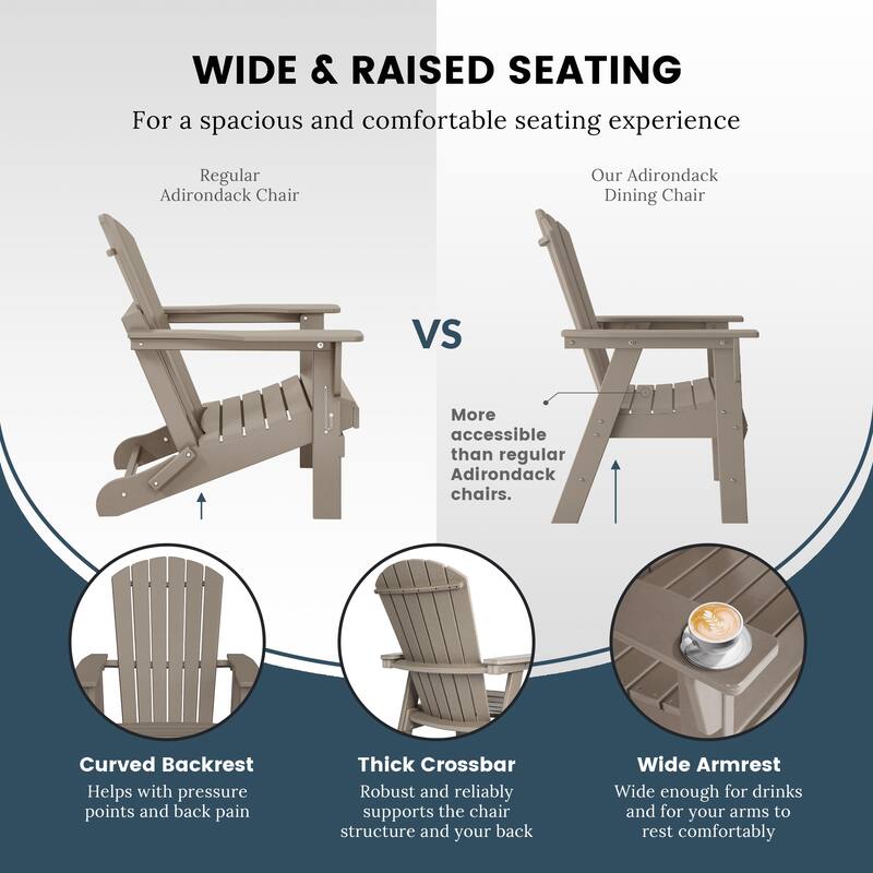 Altura Hdpe All Weather Outdoor Patio Adirondack Dining Chair