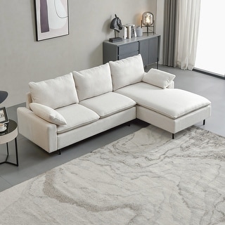 L-Shaped linen sectional sofa - On Sale - Bed Bath & Beyond - 37552062