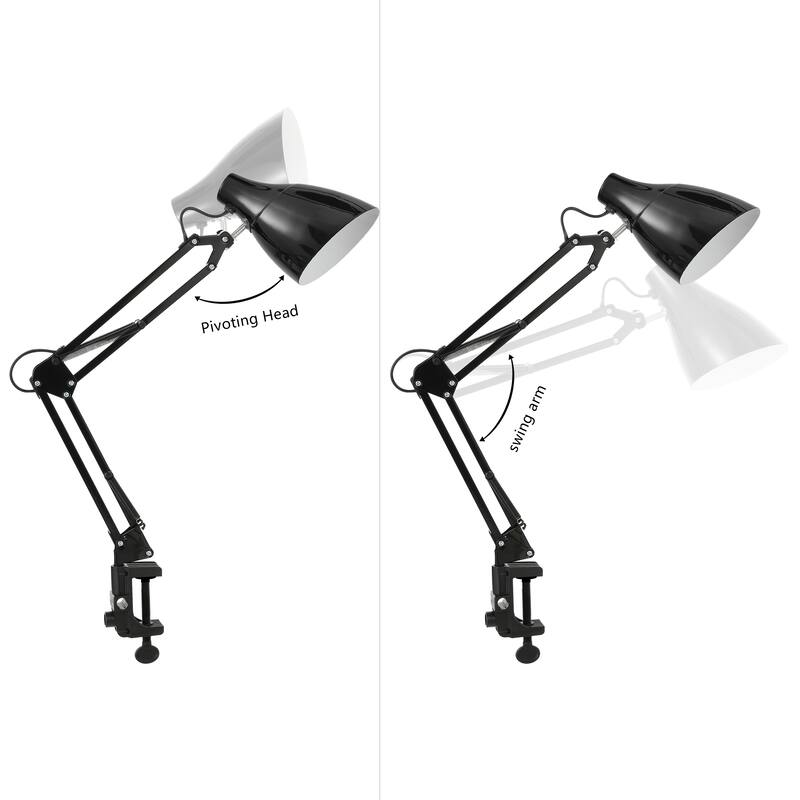 Hugo 28.5" Classic Industrial Adjustable Articulated Clamp-On LED Task Lamp, by JONATHAN Y