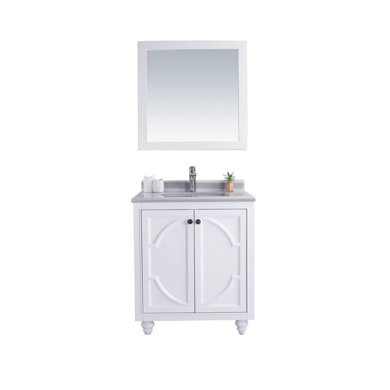 Miseno MV-30-313613 Odyssey 30" Free Standing Single Basin Vanity Set - White / White Stripes