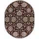 preview thumbnail 77 of 122, Patchway Handmade Classic Floral Wool Area Rug 6' x 9' Oval - Dark Brown - Runner
