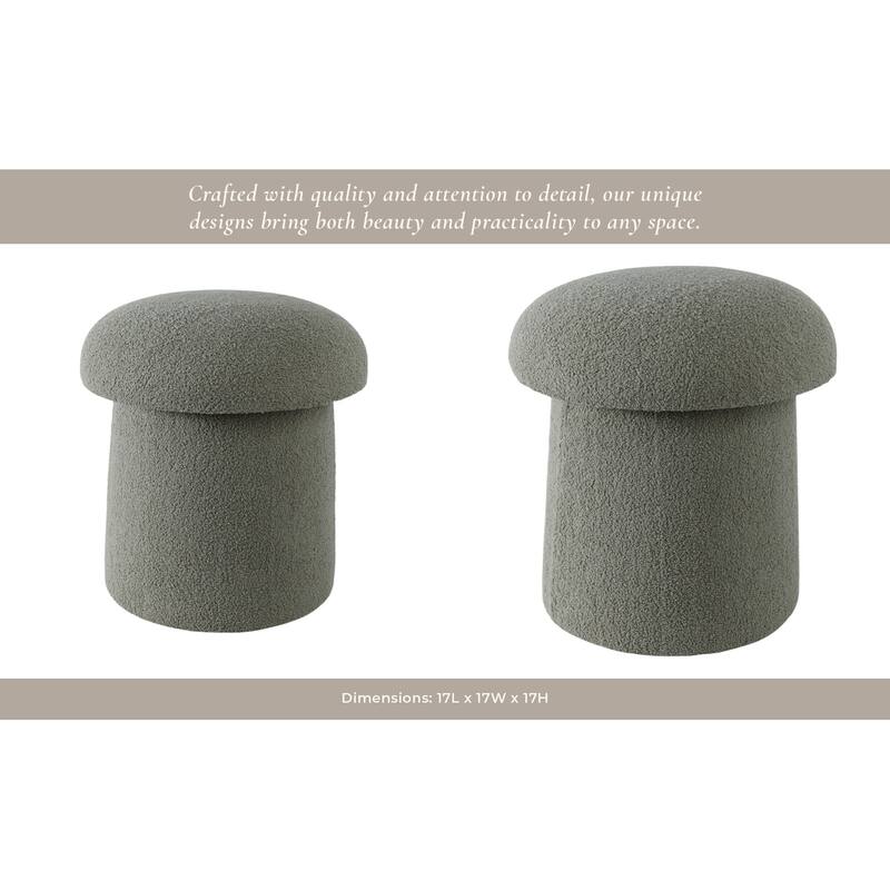 Velvet Curved Top and MDF Base Ottoman Stool Boho Glam Style